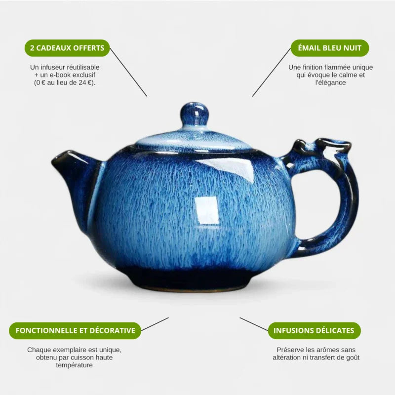 Théière Bleue Céramique