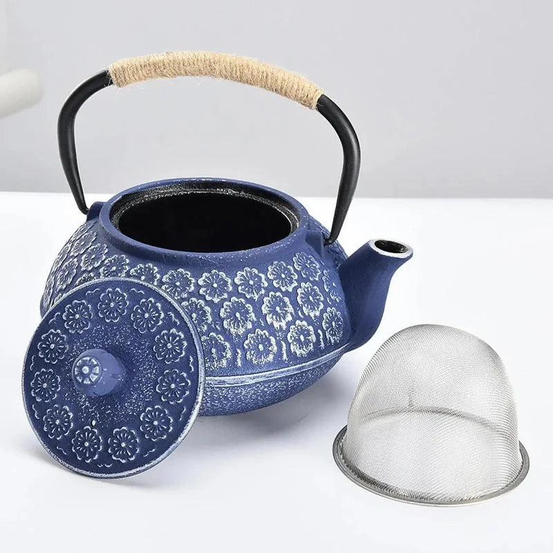 Théière En Fonte Bleu
