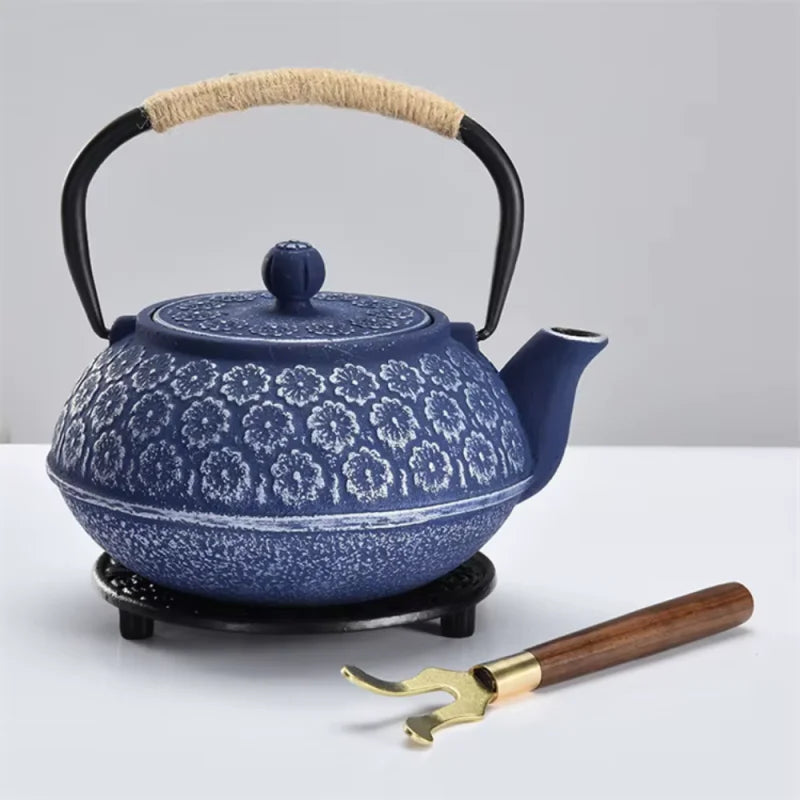Théière En Fonte Bleu