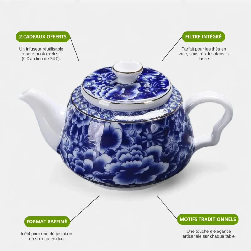 Théière Porcelaine Bleue