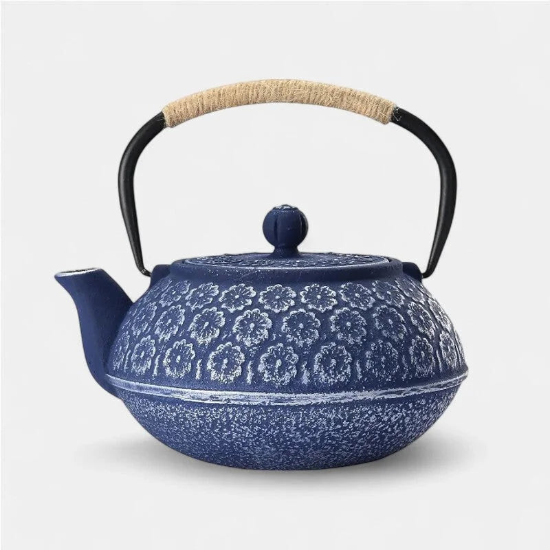 Théière En Fonte Bleu