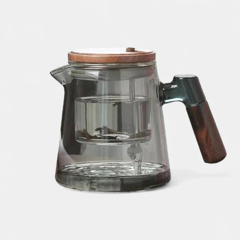 Théière En Verre Et Bois
